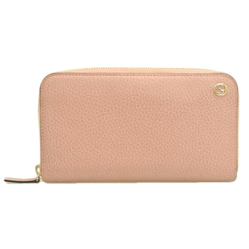 GUCCI グッチ/インターロッキングGラウンドジップ長財布ピンク/449347//525040/ABランク/87