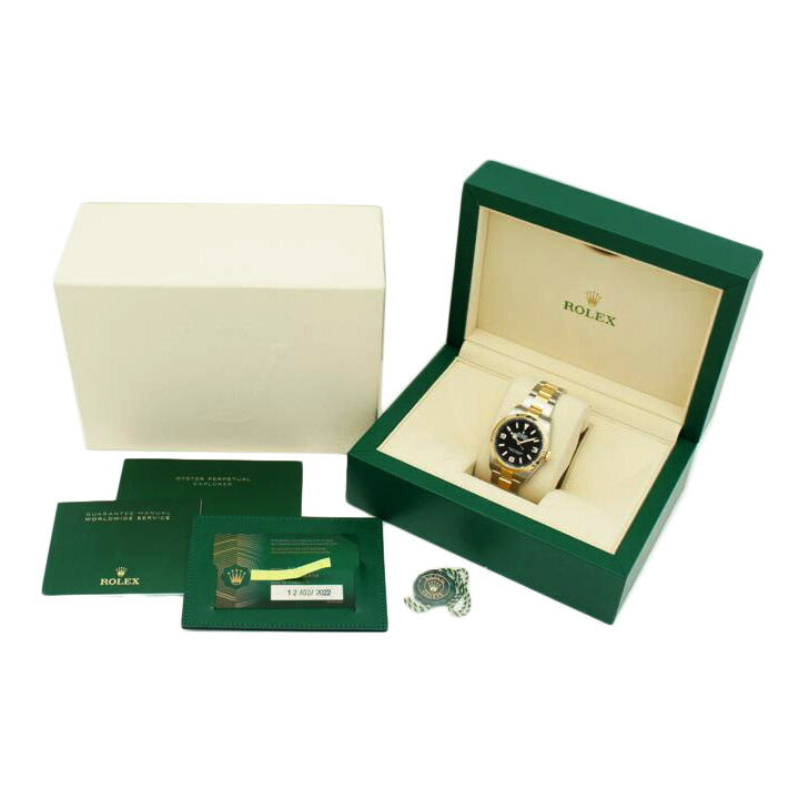 ROLEX ロレックス 腕時計 ランダムシリアル 新ギャラ2022年日付 ステンレス K18YG コンビ メンズ 自動巻き/エクスプローラー1・SS×YG/ランダム番/124273//746*****/Aランク/75