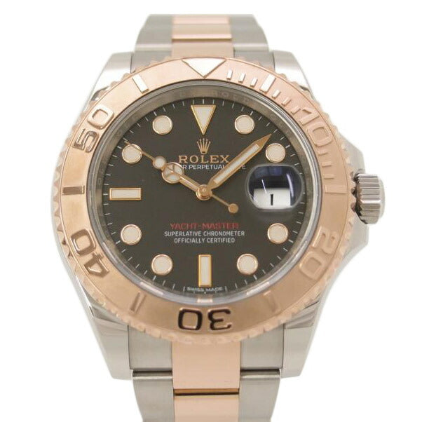 ROLEX ロレックス ランダムルーレット 黒文字盤 回転ベゼル ステンレス×ローズゴールド 2010年以降/ヨットマスター/ランダム番/自動巻き/116621//G03*****/SAランク/69