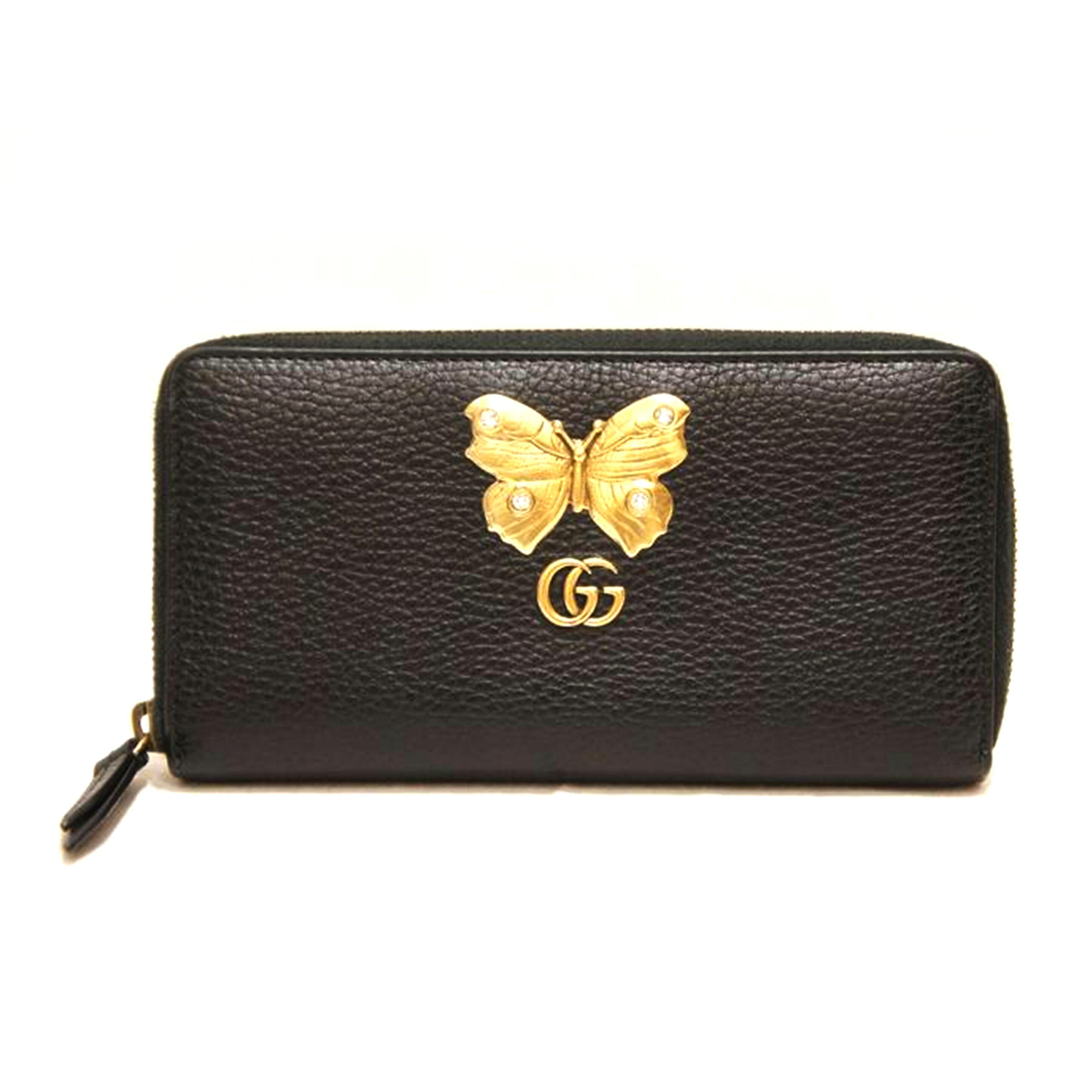 GUCCI グッチ/バタフライレザージップアラウンドウオレット/499363//534563/ABランク/94
