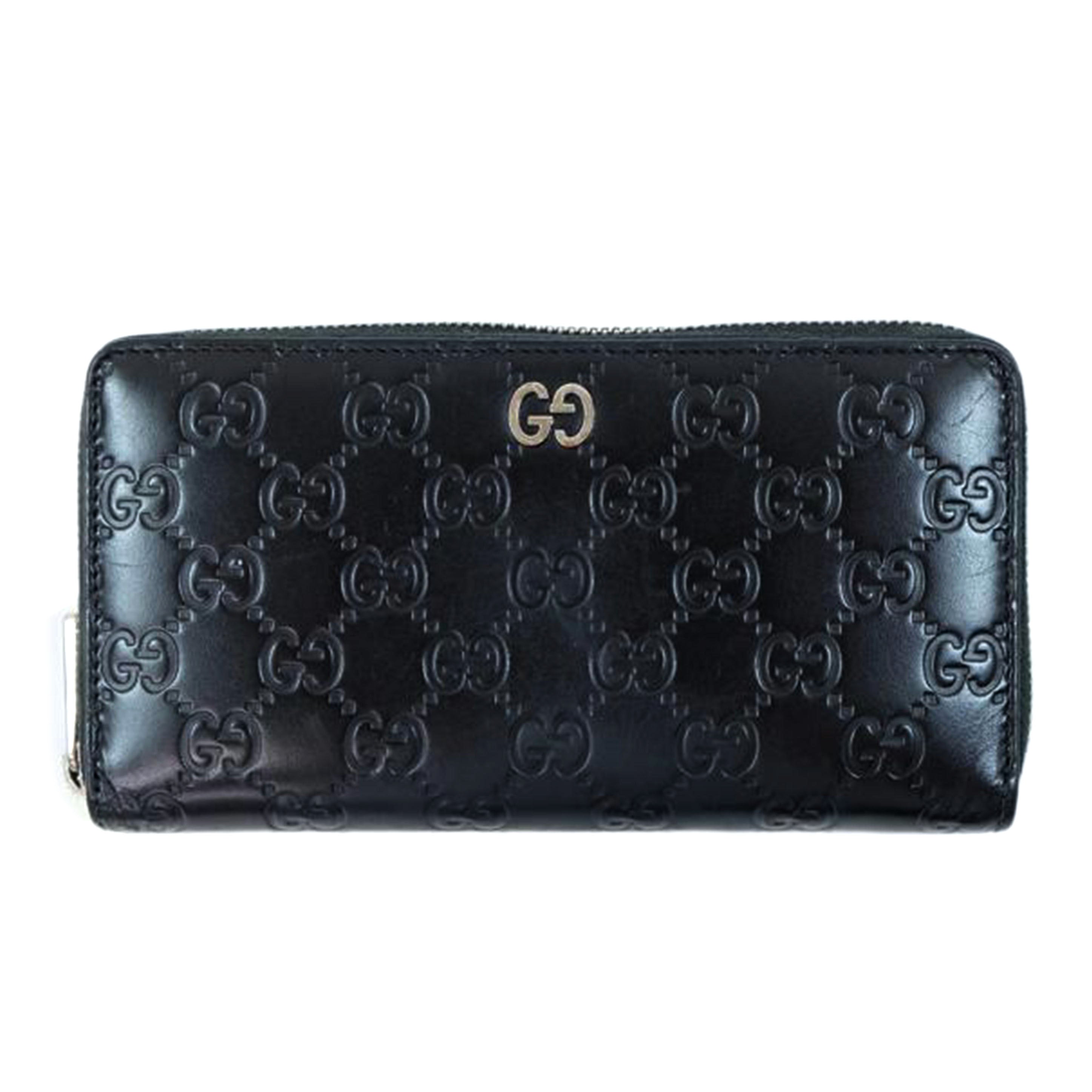 GUCCI グッチ/シグネチャーレザーメタルGGラウンドジップウォレット/473928//525040/Bランク/71