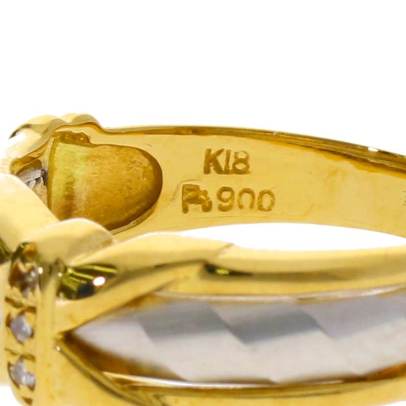 K18/Pt900/K18/Pt900ダイヤリング #12/3.7//Aランク/75