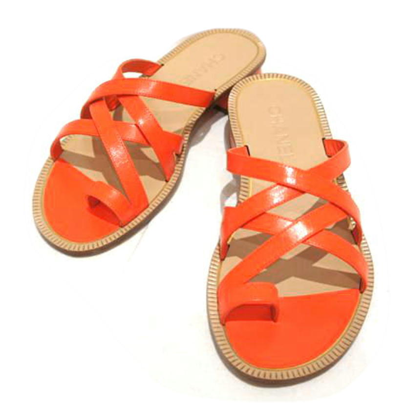 CHANEL シャネル/レザーサンダル ORG//SAランク/94