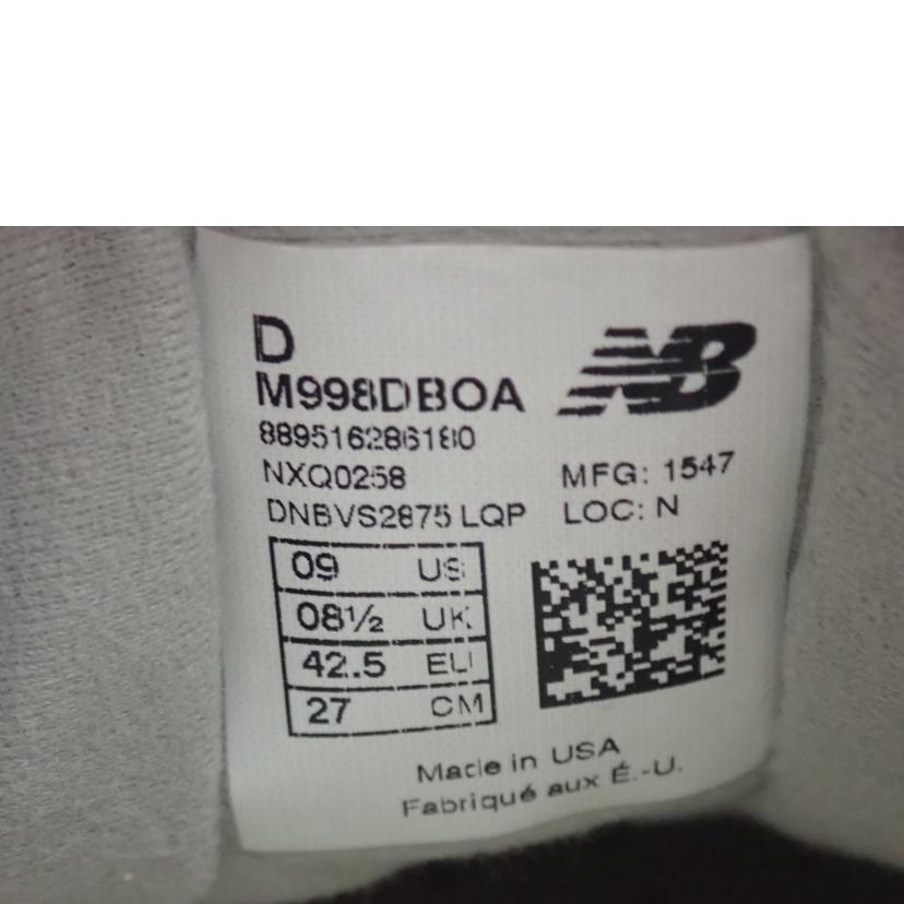 new balance ニューバランス/ニューバランス スニーカー/M998DBOA//27cm/Cランク/62