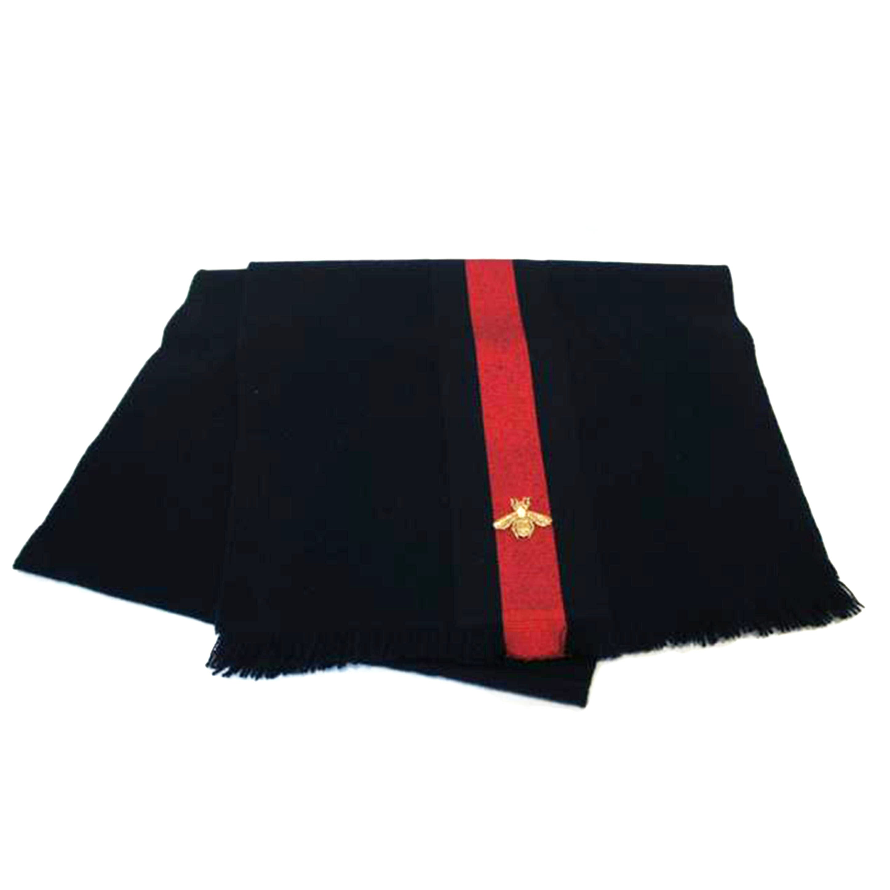 GUCCI グッチ/Beeカシミヤ混ストライプストール NVY/RED/4755134G//SAランク/94