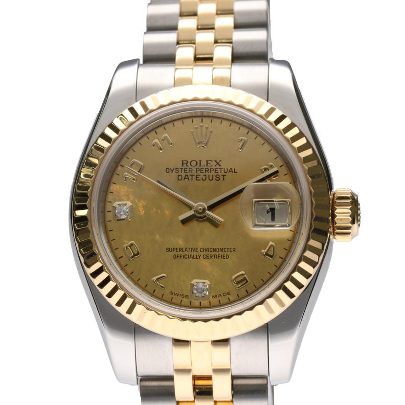 ROLEX ロレックス 腕時計 2005年頃製造 コンビ 2Pダイヤ/デイトジャスト・レディース/イエローシェル/D番/179173 2BR//D482976(2005)/Aランク/75