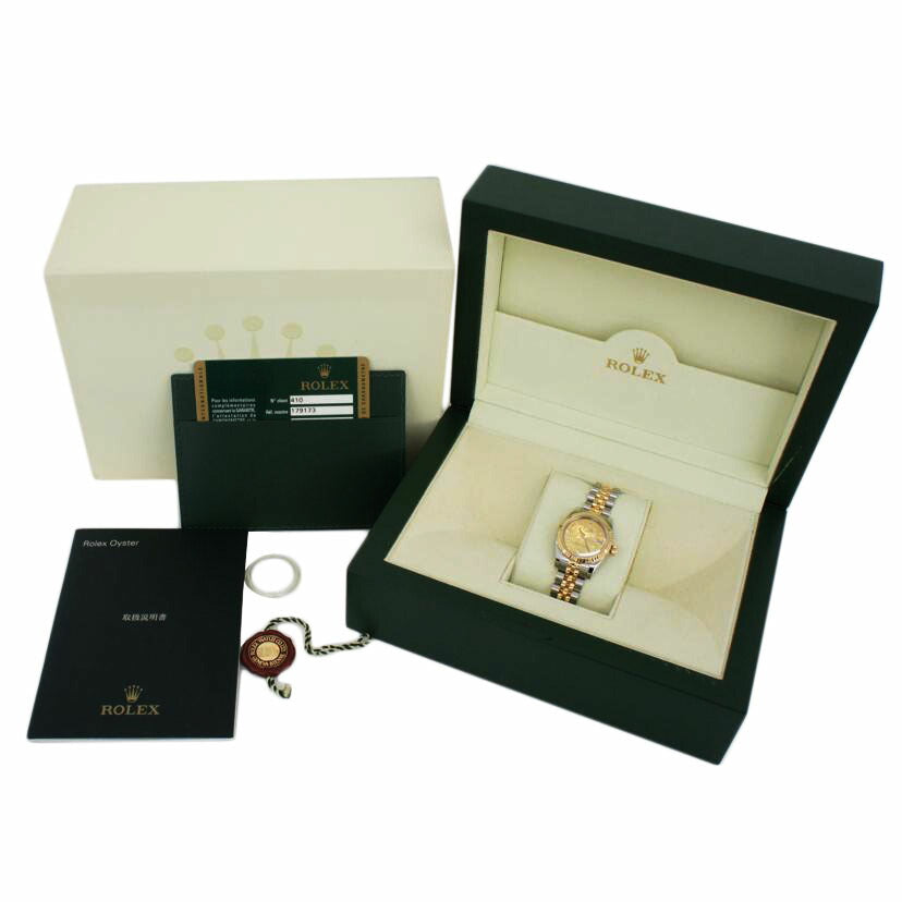 ROLEX ロレックス 腕時計 2005年頃製造 コンビ 2Pダイヤ/デイトジャスト・レディース/イエローシェル/D番/179173 2BR//D482976(2005)/Aランク/75