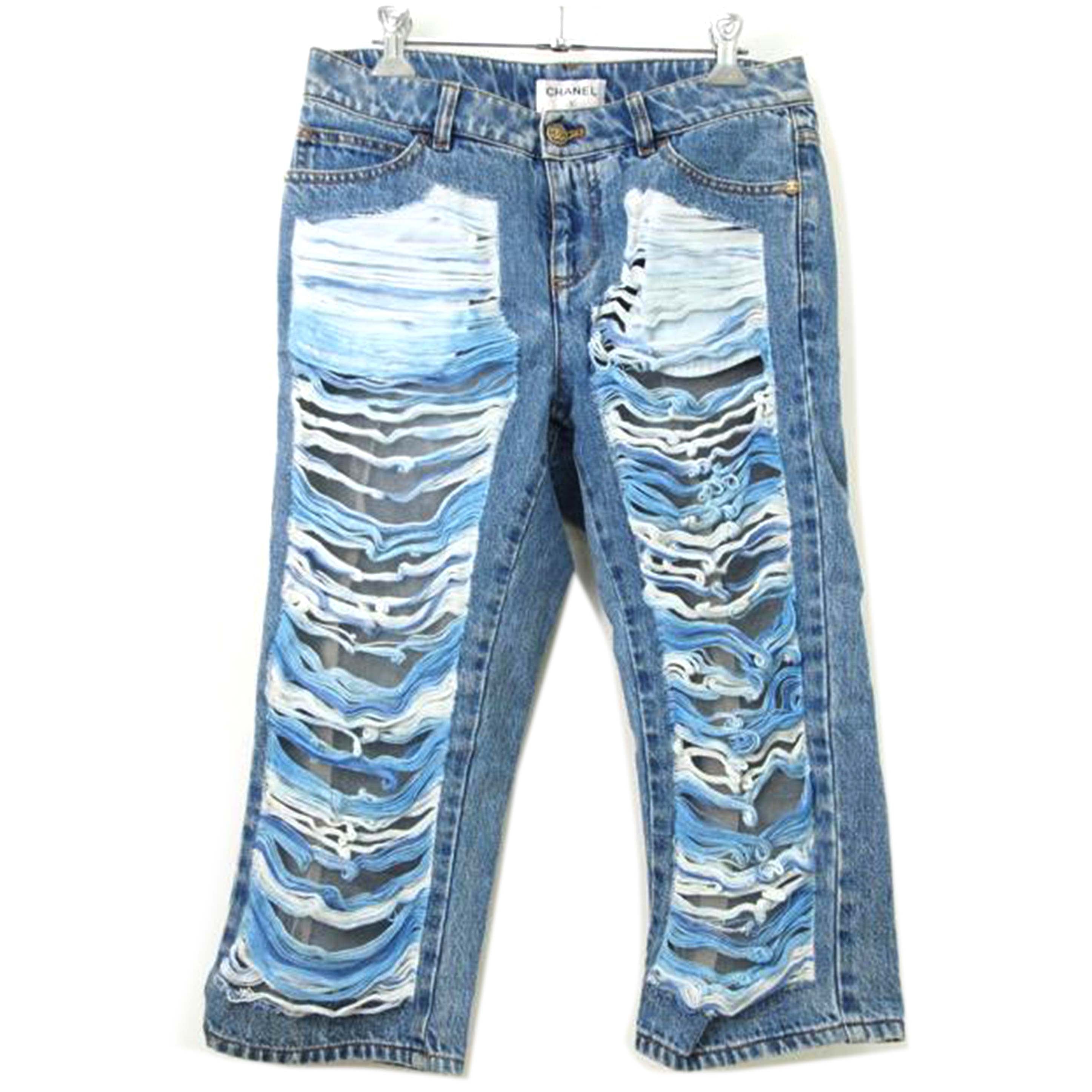 CHANEL シャネル/デニム ハーフパンツ ダメージ シースルー//Bランク/78