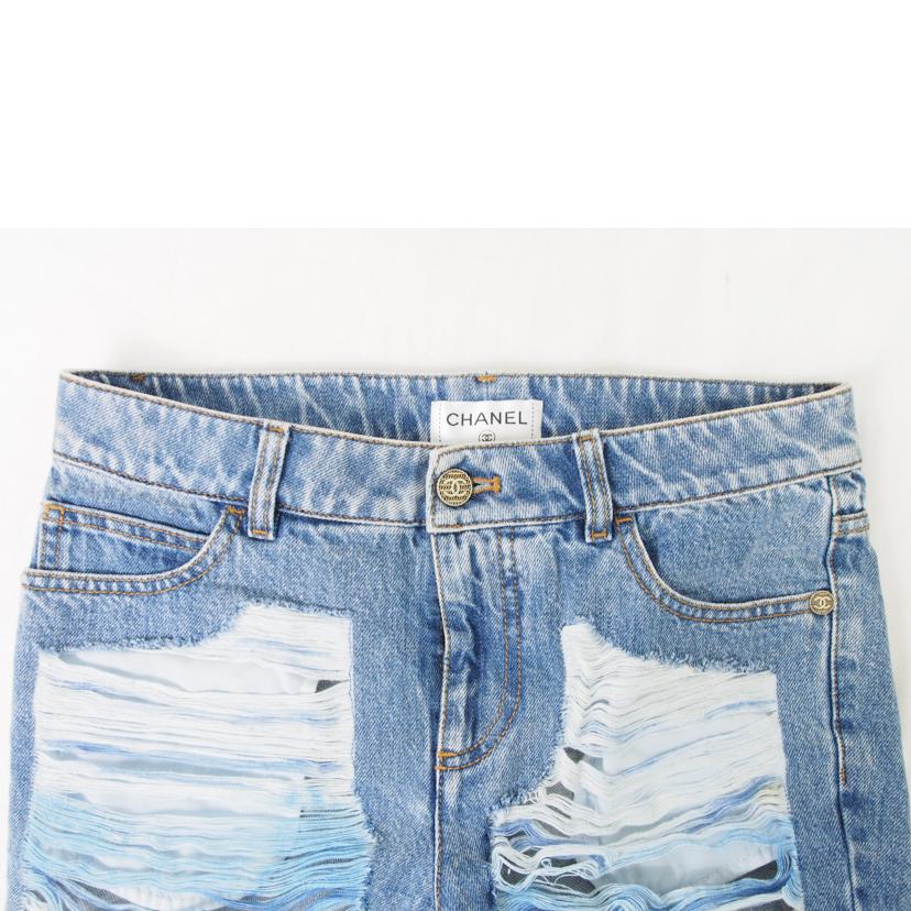 CHANEL シャネル/デニム ハーフパンツ ダメージ シースルー//Bランク/78
