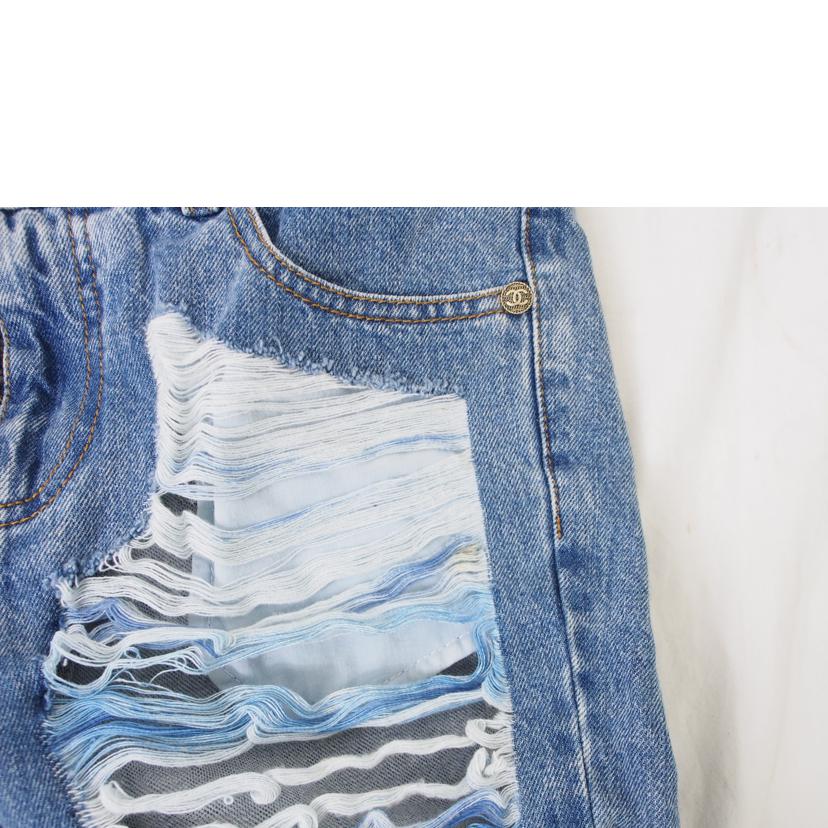 CHANEL シャネル/デニム ハーフパンツ ダメージ シースルー//Bランク/78