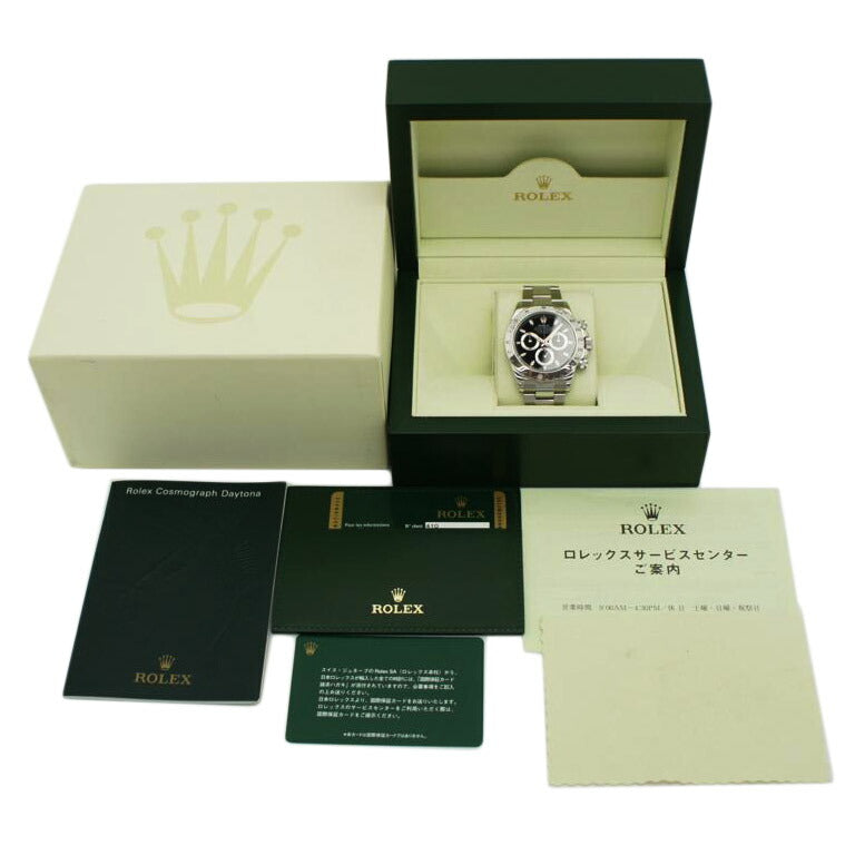 ROLEX ロレックス 腕時計 2010年頃製造 ルーレット オーバーホール済 新品仕上済 自動巻き ステンレス ブラックダイヤル/コスモグラフ・デイトナ/黒文字盤/G番/116520//G393378(2010)/ABランク/75