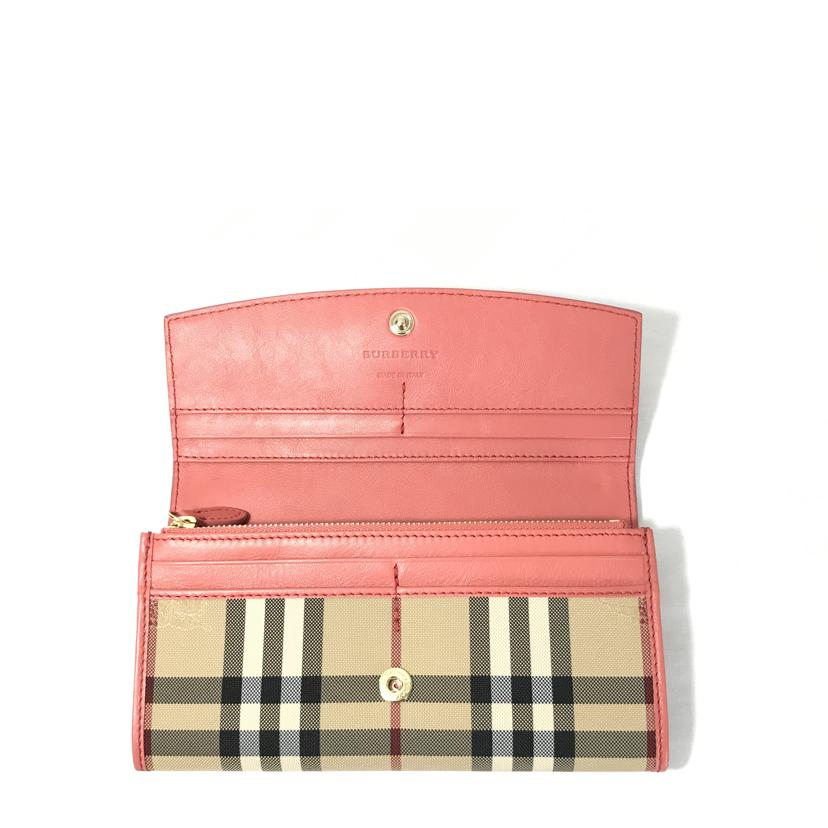 BURBERRY バーバリー/長財布 ホースフェリーチェック/コーラルピンク/3982477//SAランク/51