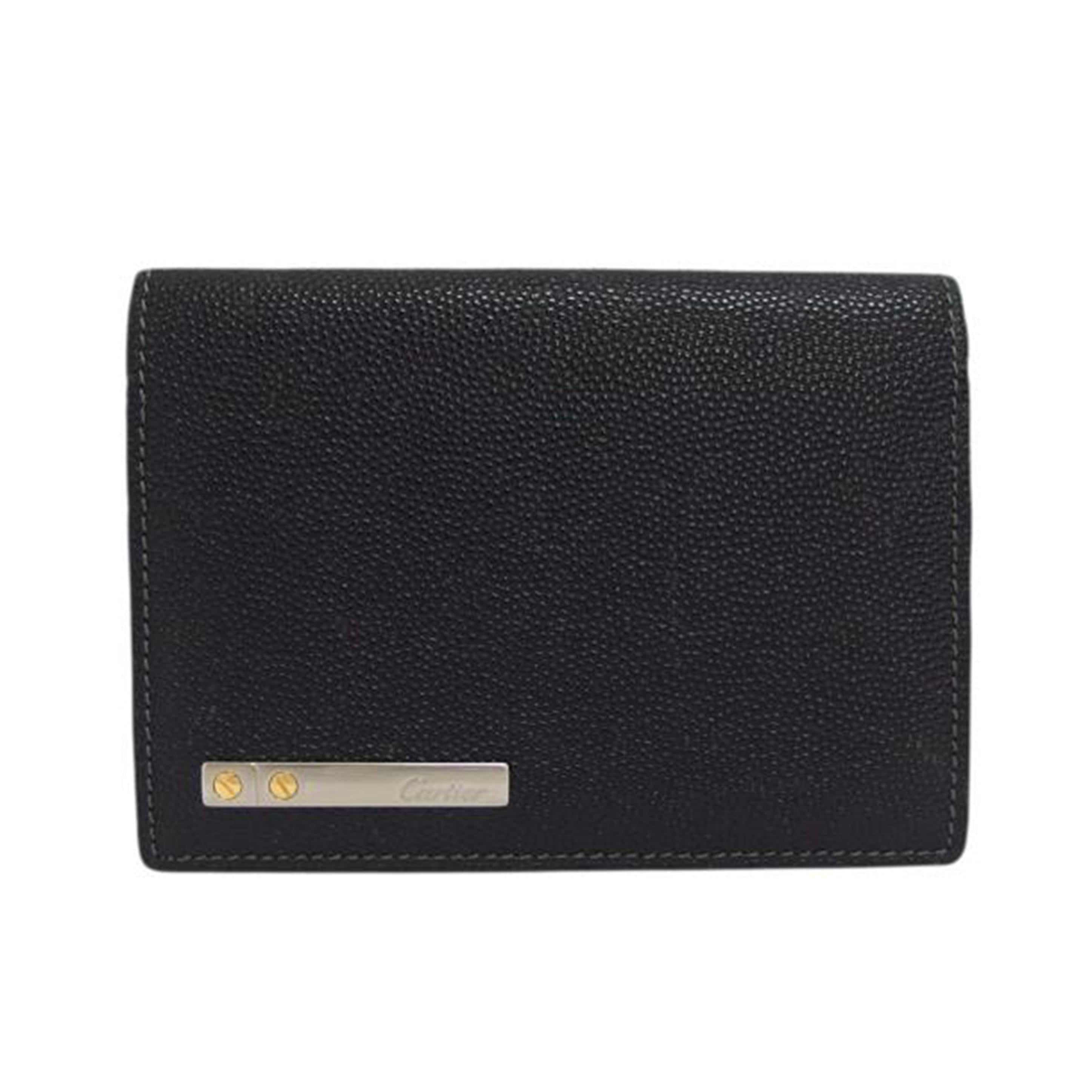 Cartier カルティエ/レザー二つ折り名刺入れ/ブラック//Bランク/04