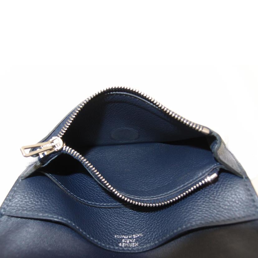 HERMES エルメス 財布 二つ折り 小銭入れ 2020年製 レザー 濃紺 /ドゴンコンパクト/エバーカラー/ブルーサフィール//Y刻印(2020)/ABランク/69