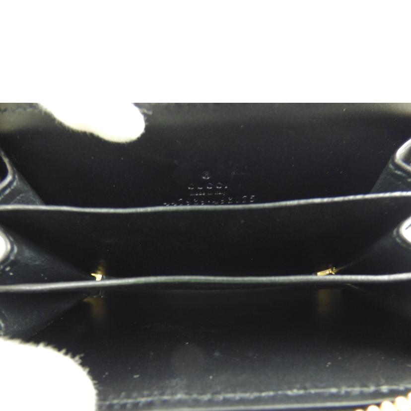 GUCCI グッチ/シマレザーラウンドファスナーカードコインパース/447939//497***/Aランク/64