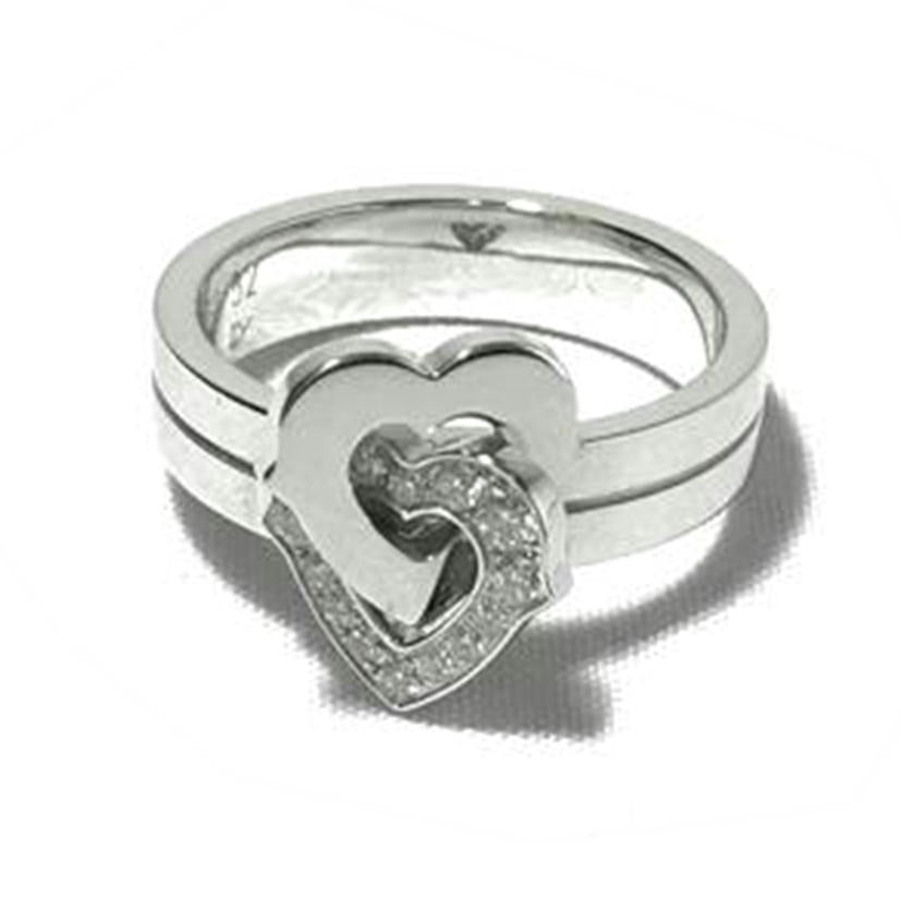 Cartier カルティエ/ダブルハートリング ダイヤ入り//PH0011/ABランク/51