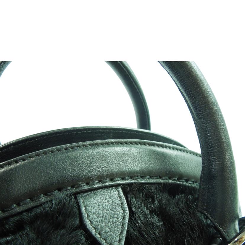 Ferragamo フェラガモ/ファー2wayバッグ/ブラック//AQ-21 5846/Aランク/83