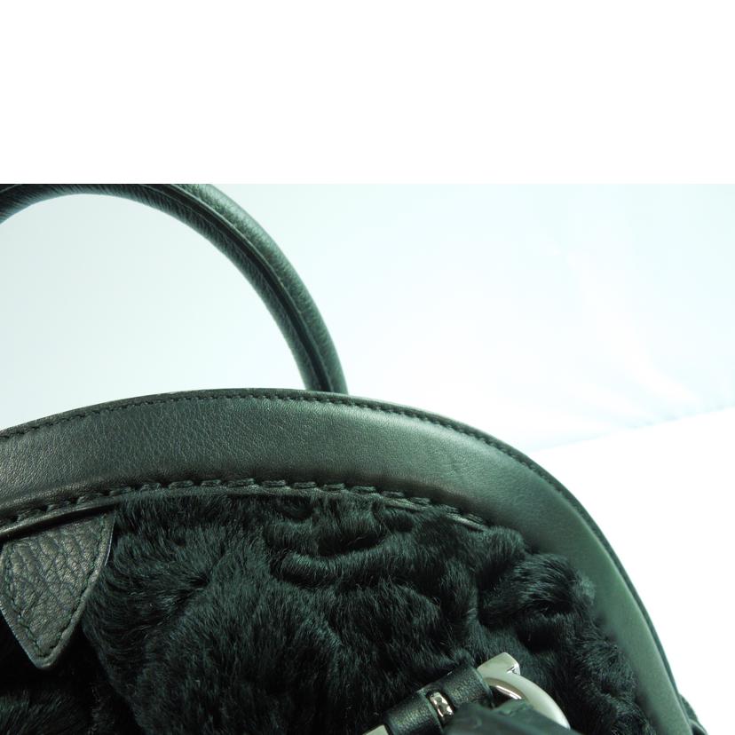 Ferragamo フェラガモ/ファー2wayバッグ/ブラック//AQ-21 5846/Aランク/83