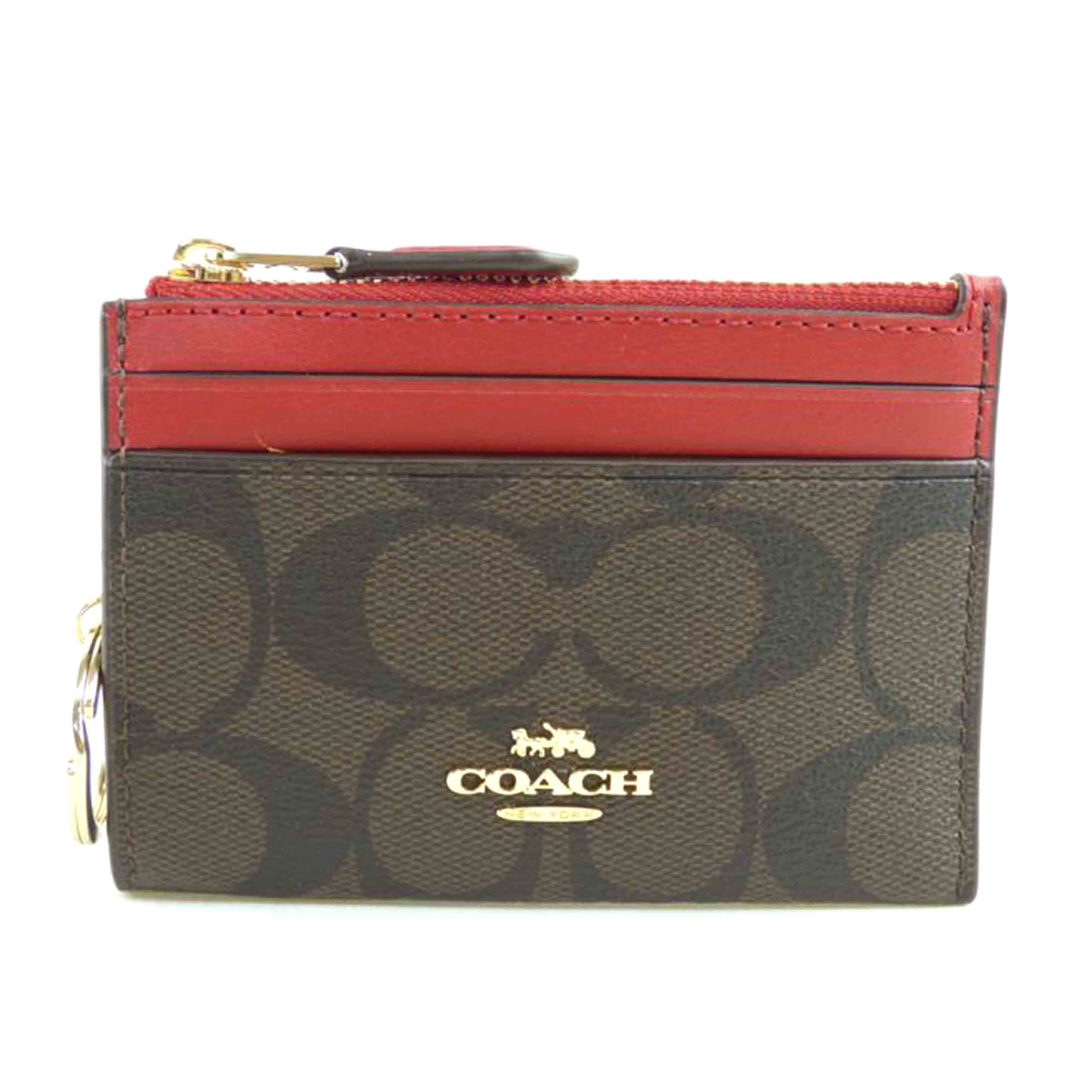 COACH コーチ/シグネチャーPVCキーリング付コイン/カードケース/88208//M22**/Aランク/64