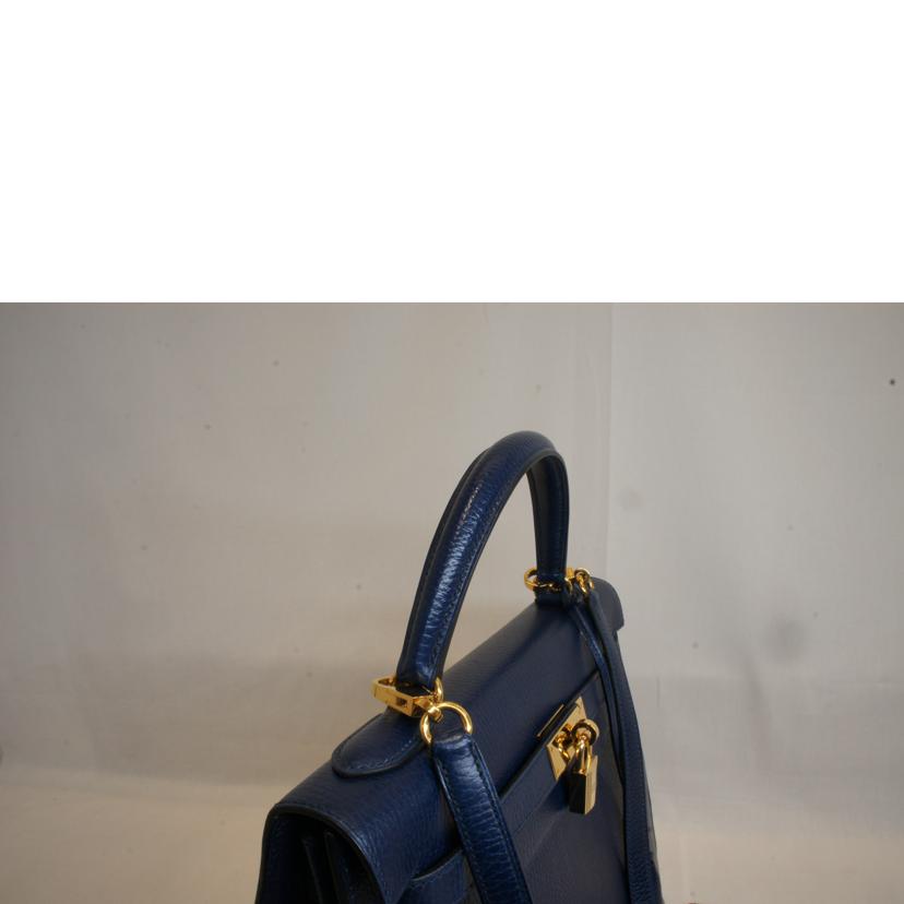 HERMES エルメス/ケリー32/トゴ/ブルーロワイヤル//○Y刻/Aランク/92