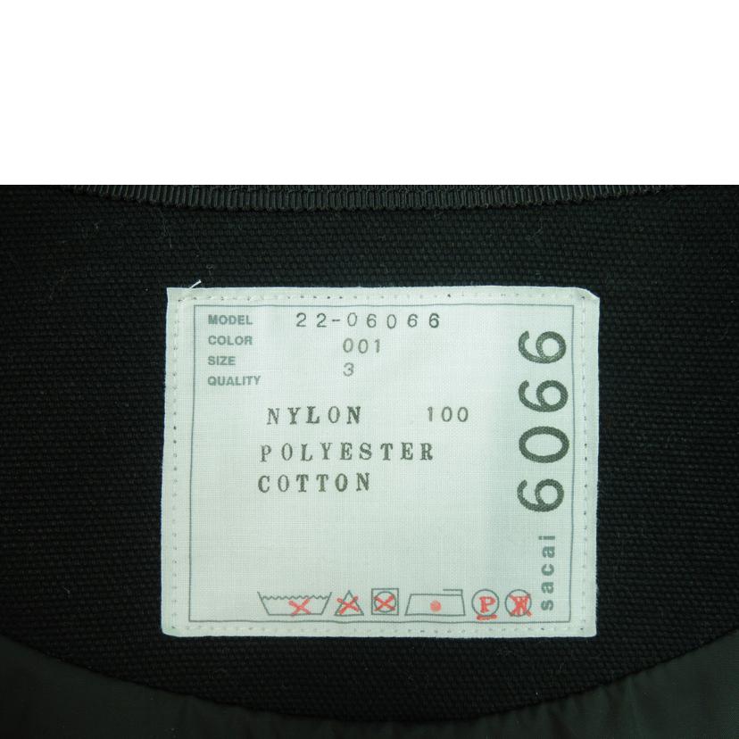 sacai/sacai ナイロンストリートジャケット 無地 ブラック サイズ3/22-06066//Aランク/83
