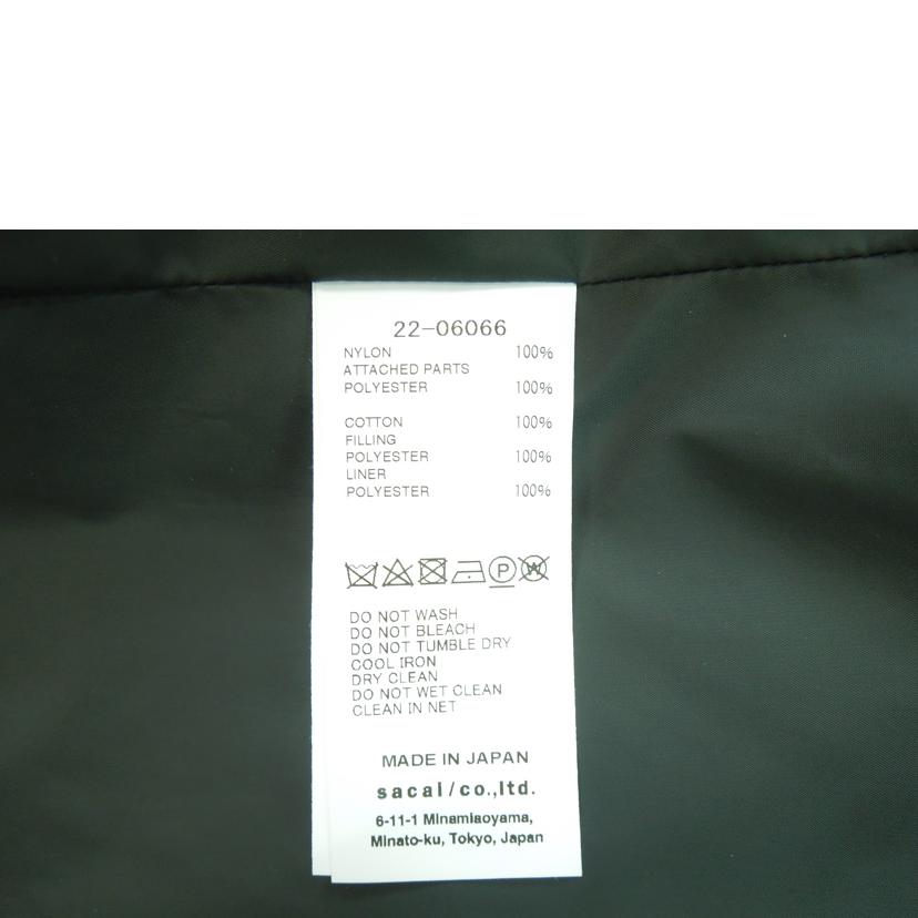 sacai/sacai ナイロンストリートジャケット 無地 ブラック サイズ3/22-06066//Aランク/83