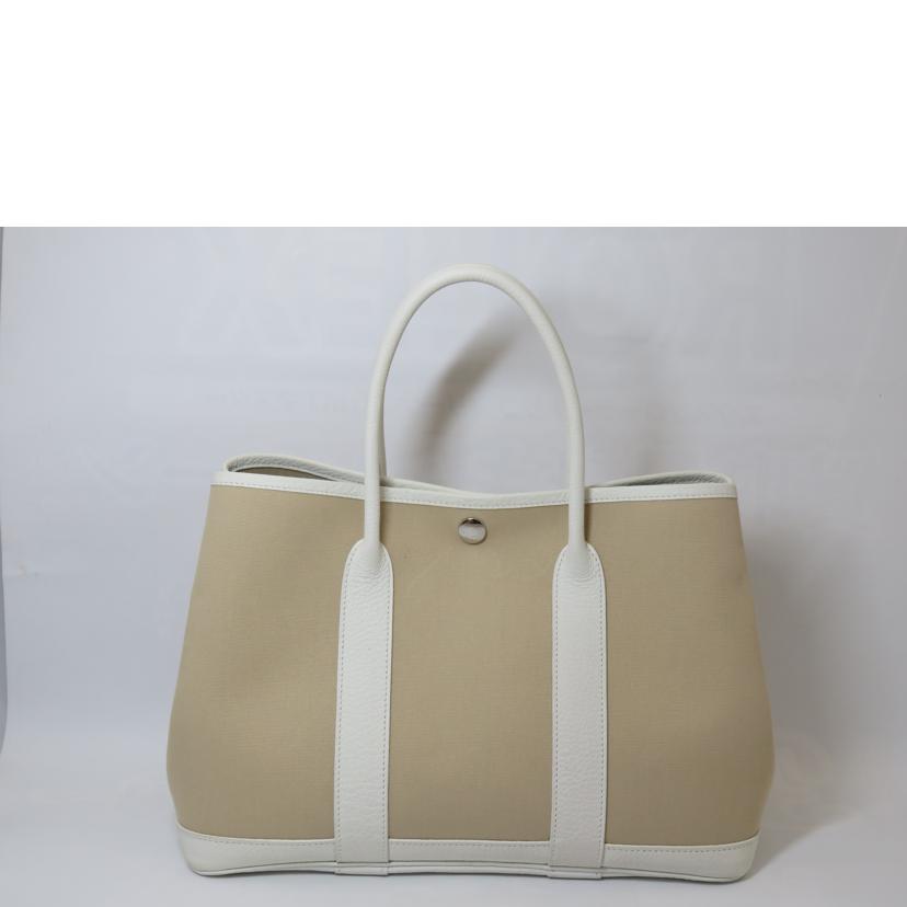 HERMES エルメス/ガーデンパーティTPM/トワルオフィシェ/アルジル×白//VP □N刻/Aランク/90
