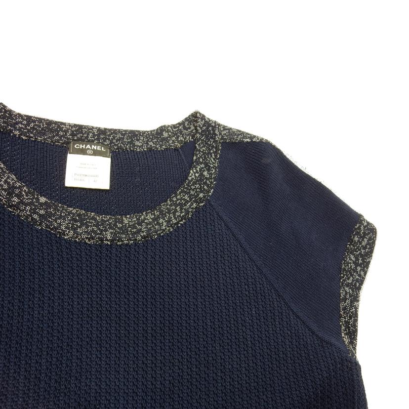 CHANEL シャネル/ニットワンピース/コットン/ネイビー/P43319K04446//ABランク/02