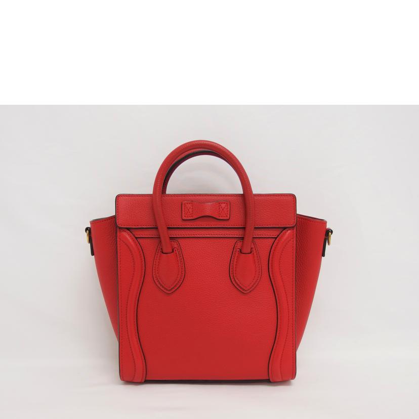CELINE セリーヌ/ラゲージナノショッパー2WAYバッグ/カーフ/レッド//F・LA・017A /ABランク/04