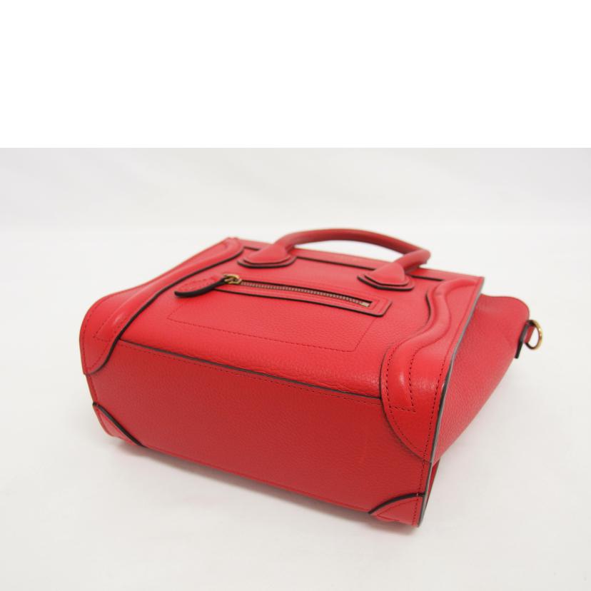 CELINE セリーヌ/ラゲージナノショッパー2WAYバッグ/カーフ/レッド//F・LA・017A /ABランク/04