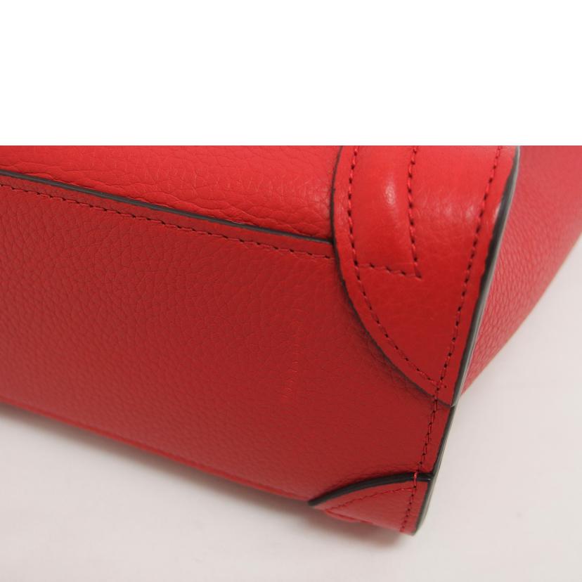 CELINE セリーヌ/ラゲージナノショッパー2WAYバッグ/カーフ/レッド//F・LA・017A /ABランク/04