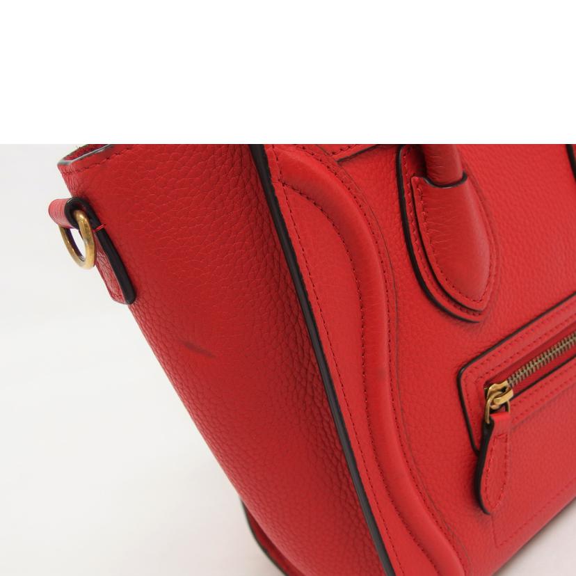 CELINE セリーヌ/ラゲージナノショッパー2WAYバッグ/カーフ/レッド//F・LA・017A /ABランク/04