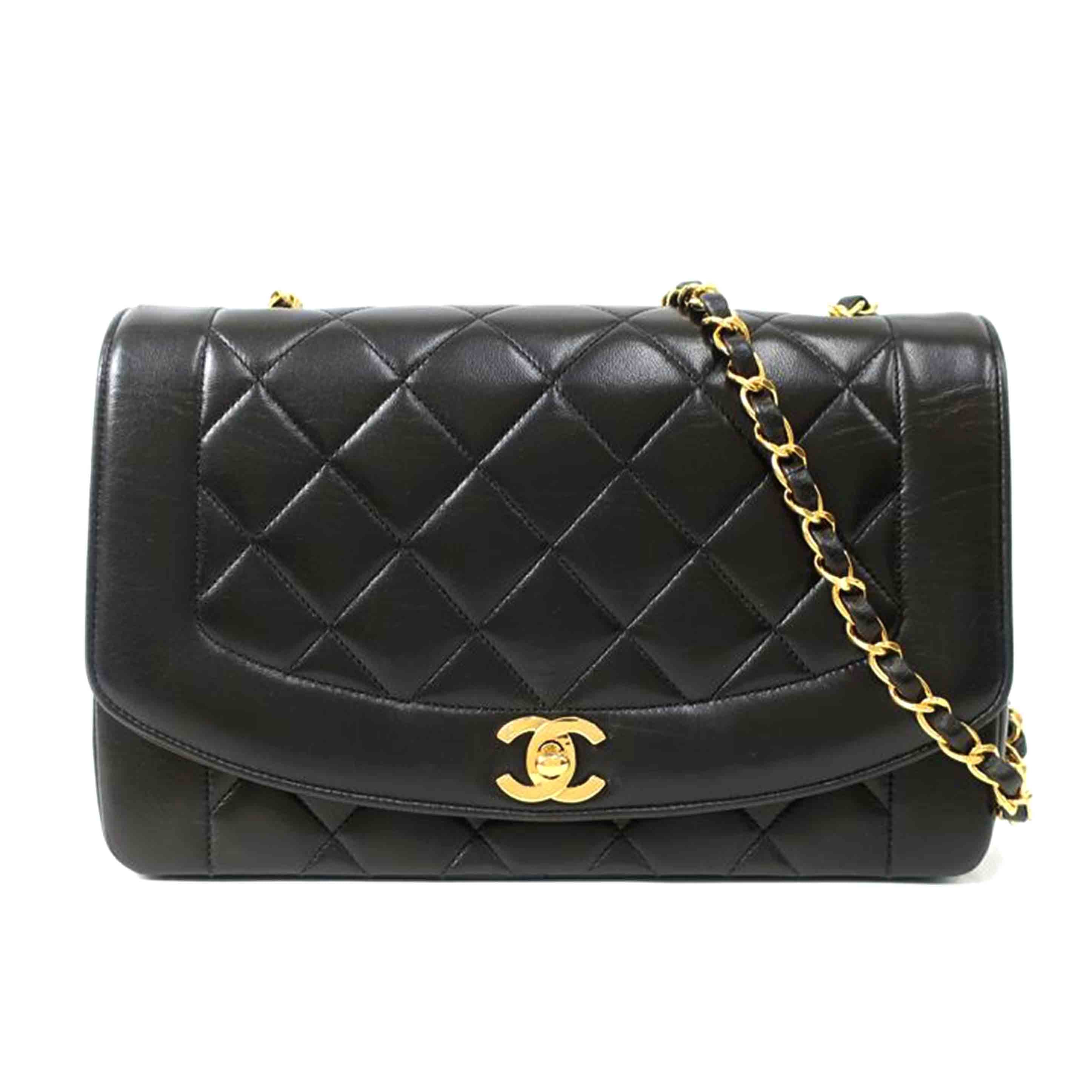 CHANEL シャネル/ダイアナマトラッセ チェーンショルダーバッグ ブラック/A01164//259****/ABランク/65