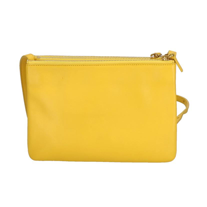 CELINE セリーヌ/ トリオバッグ ラムスキン イエロー //ABランク/75