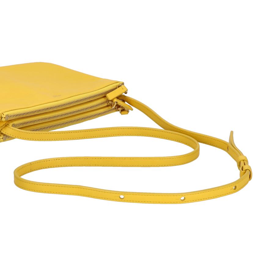 CELINE セリーヌ/ トリオバッグ ラムスキン イエロー //ABランク/75