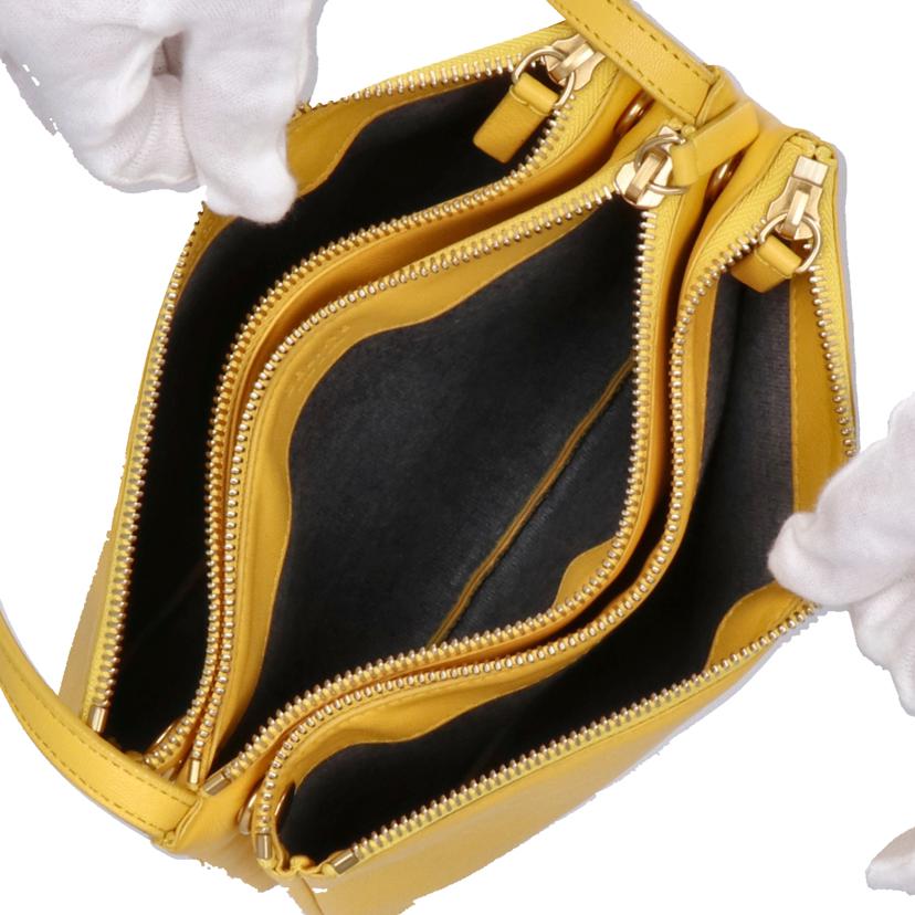 CELINE セリーヌ/ トリオバッグ ラムスキン イエロー //ABランク/75