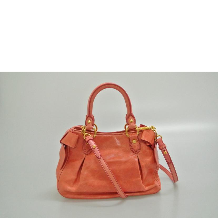 miu miu ミュウミュウ/レザー2WAYバッグ ピンク/RN0818//53/ABランク/87