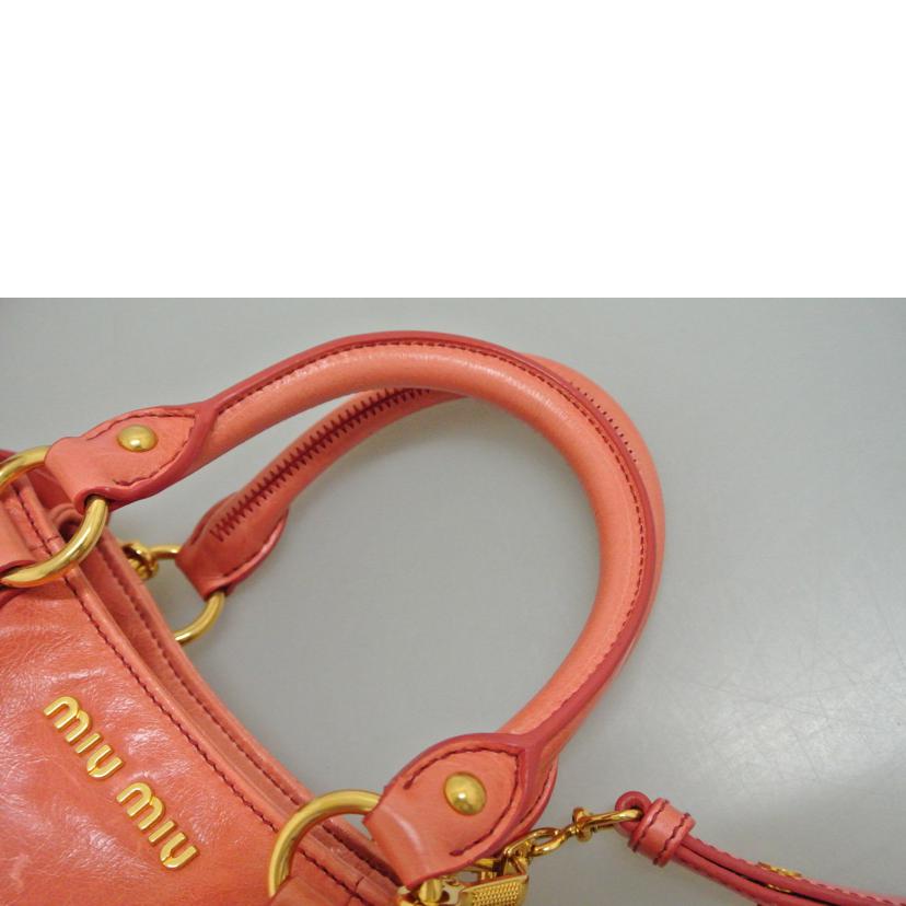 miu miu ミュウミュウ/レザー2WAYバッグ ピンク/RN0818//53/ABランク/87