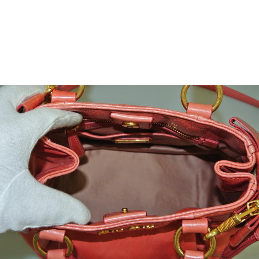 miu miu ミュウミュウ/レザー2WAYバッグ ピンク/RN0818//53/ABランク/87