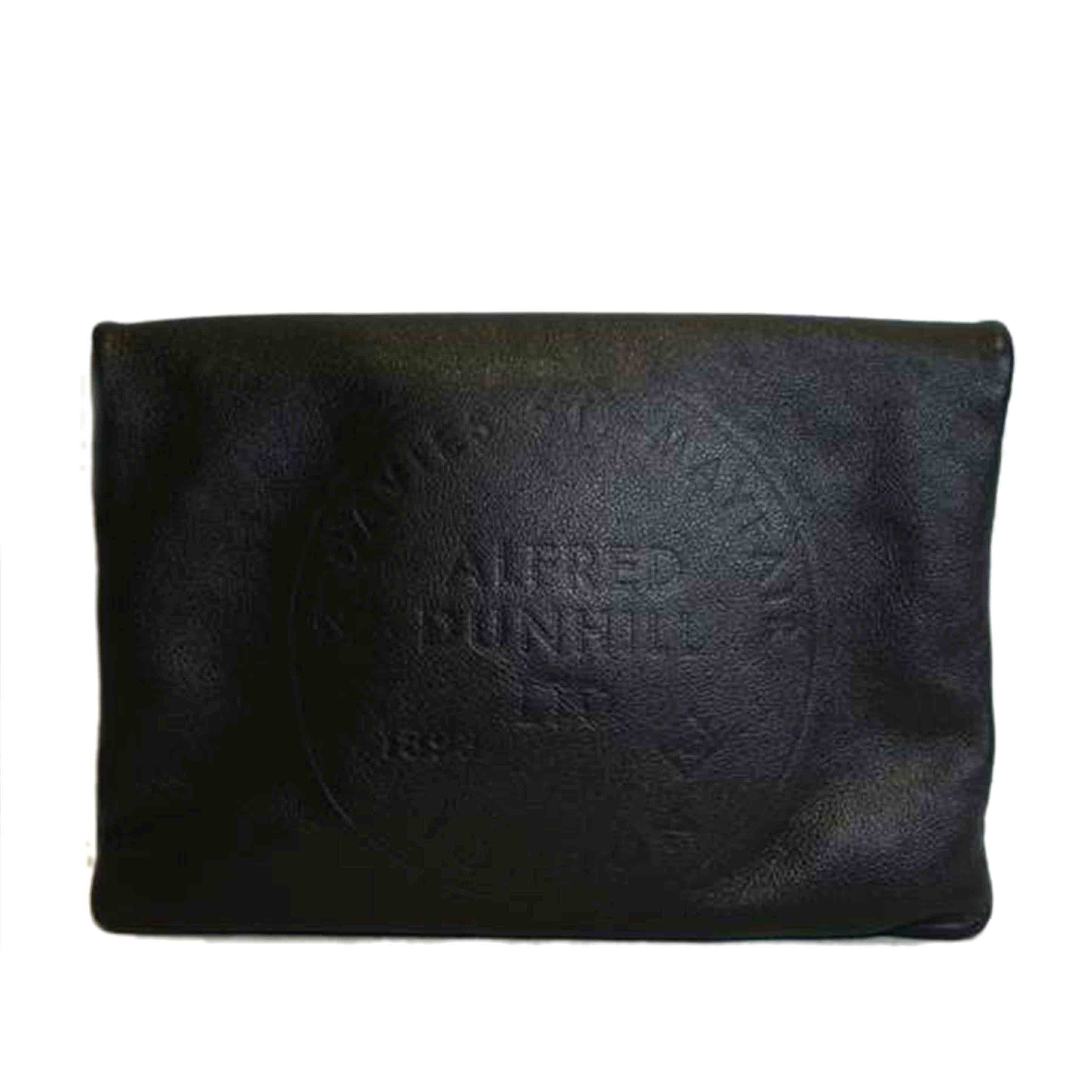 dunhill ダンヒル/エンボスロゴレザークラッチバッグブラック//Aランク/92