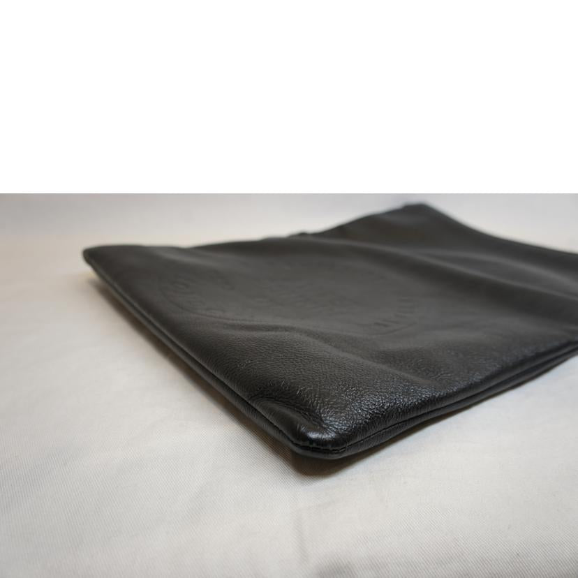 dunhill ダンヒル/エンボスロゴレザークラッチバッグブラック//Aランク/92