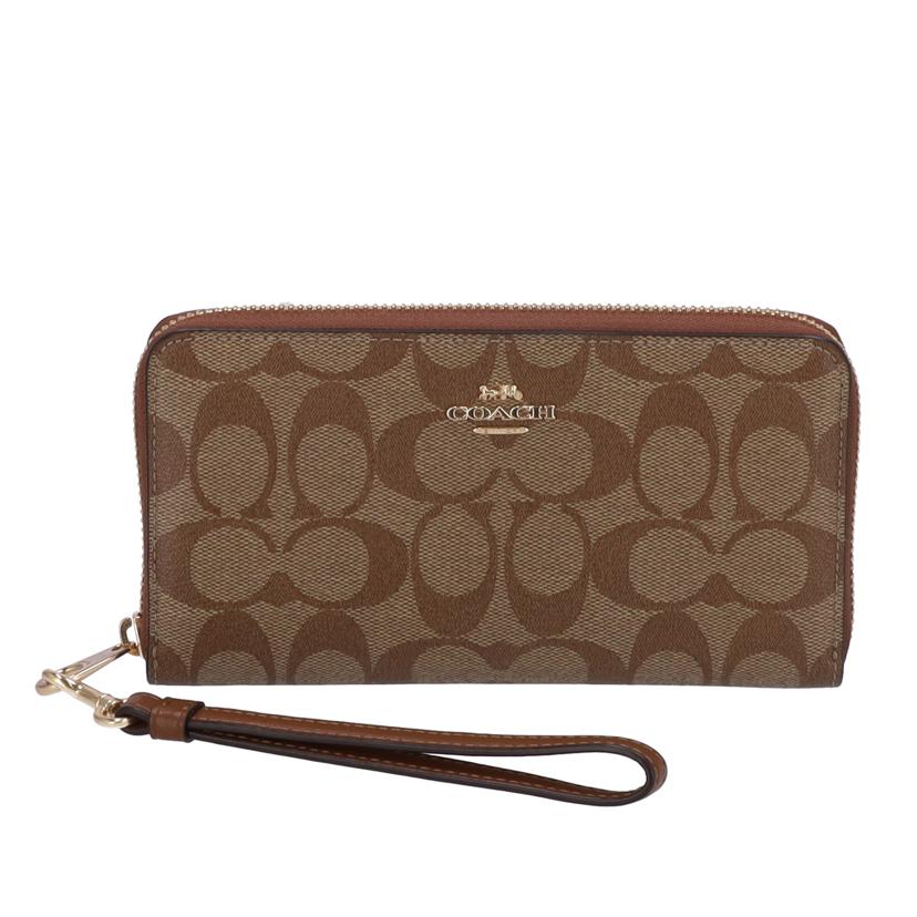 COACH コーチ/シグネチャージップアラウンド長財布/ストラップ付/C4452//SAランク/75