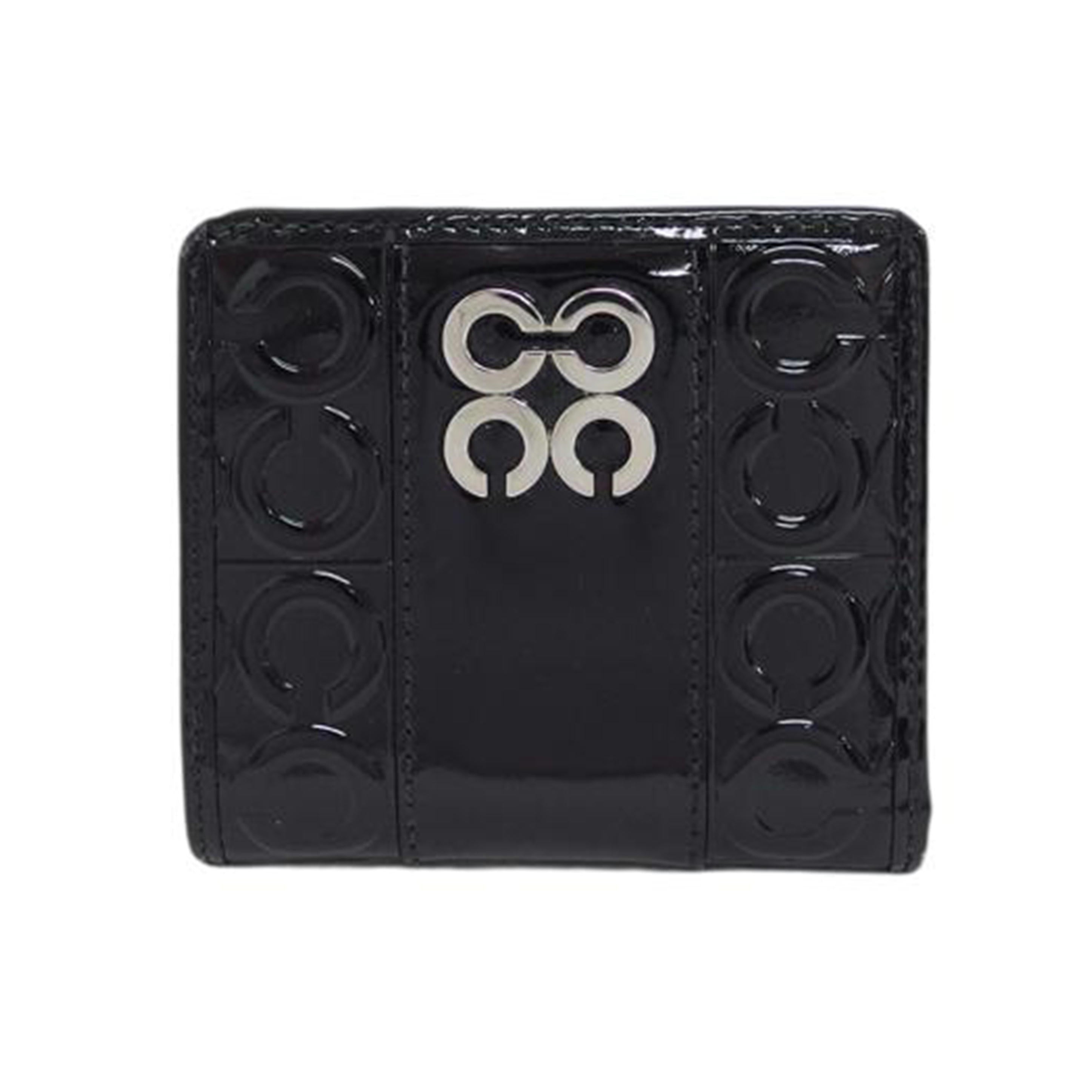 COACH コーチ/ジュリア/パテントレザー二つ折りコンパクト財布/ブラック//ABランク/04