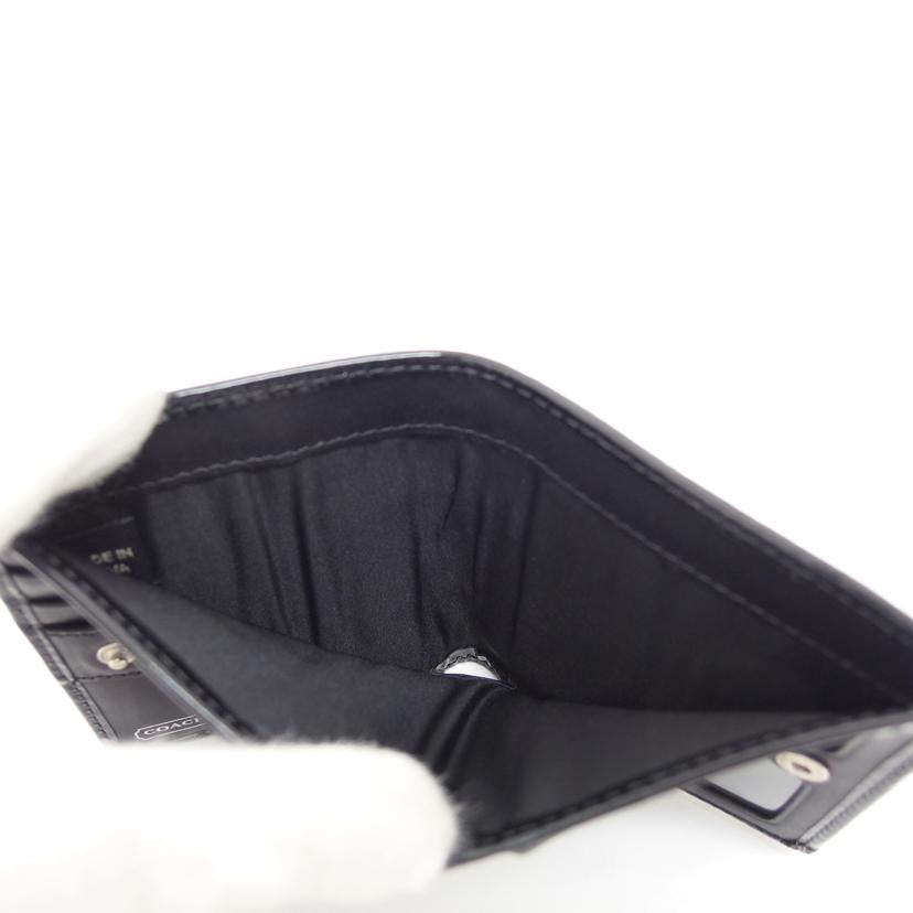 COACH コーチ/ジュリア/パテントレザー二つ折りコンパクト財布/ブラック//ABランク/04