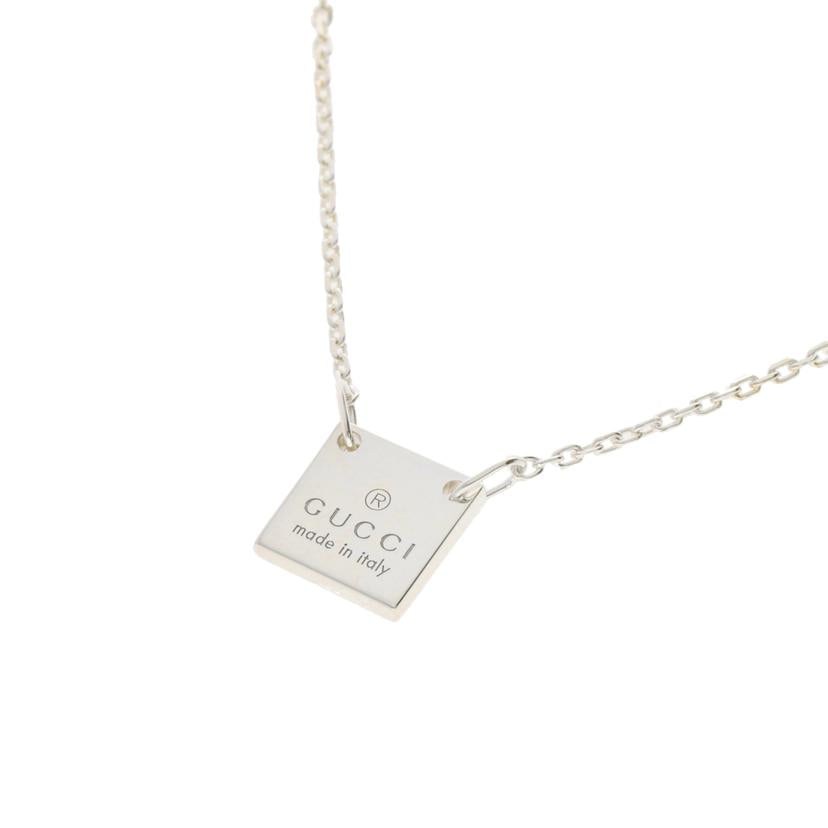 GUCCI グッチ/スクエアロゴプレートネックレス/223514J8400 8106//ABランク/75