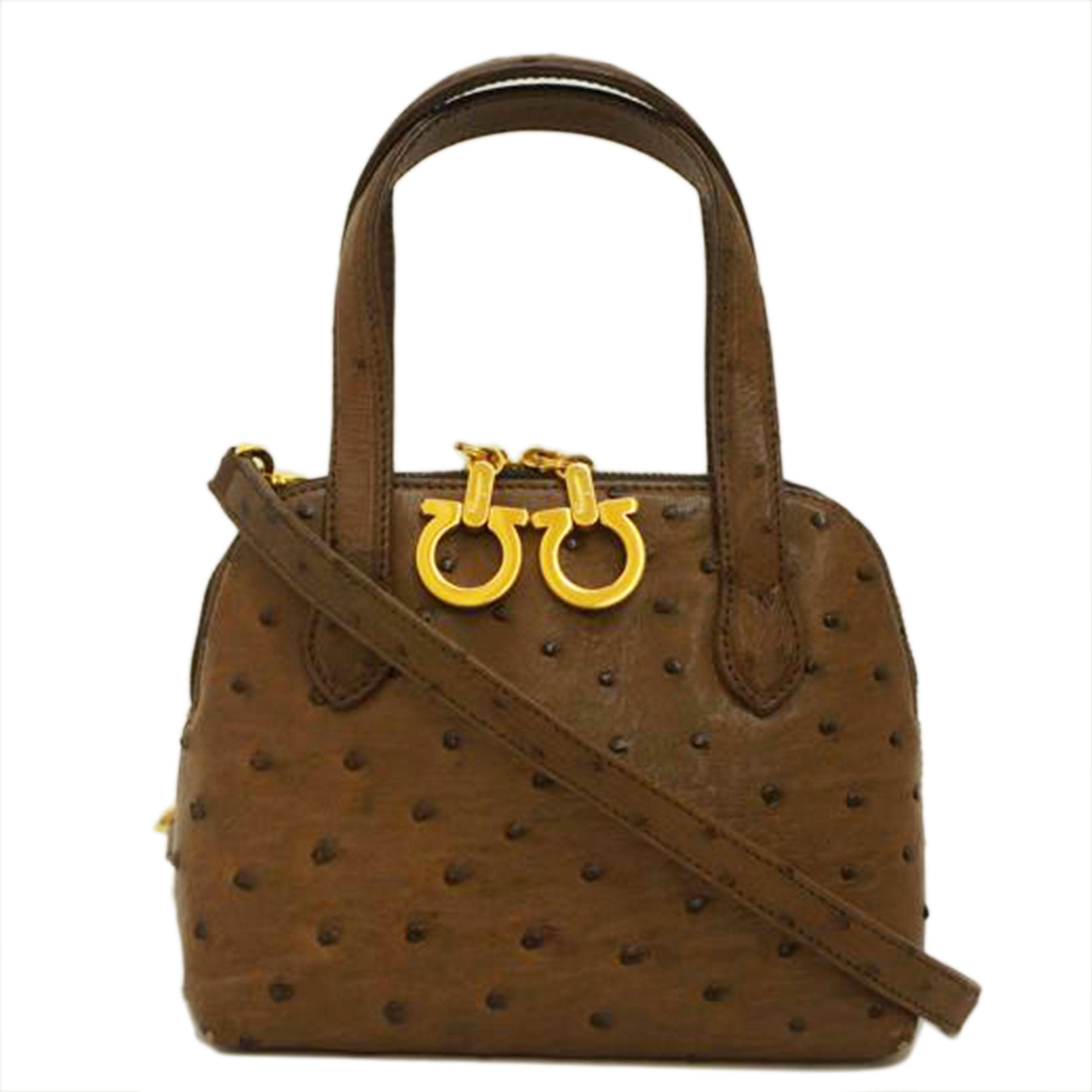 Ferragamo フェラガモ/ヴィンテージ/オーストリッチ2way/AK6787//Bランク/09