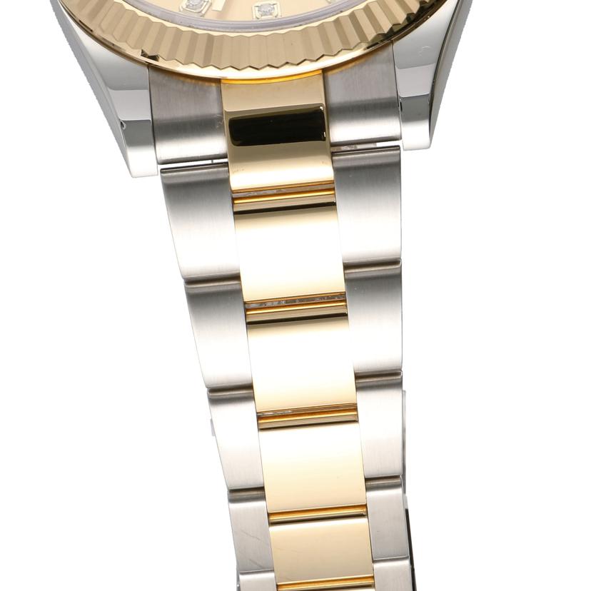 ROLEX ロレックス ランダムシリアル 2020年新ギャラ SS×YG/デイトジャスト41・シャンパン/10Pダイヤ/ランダム番/126333G//3E9*****/Aランク/75