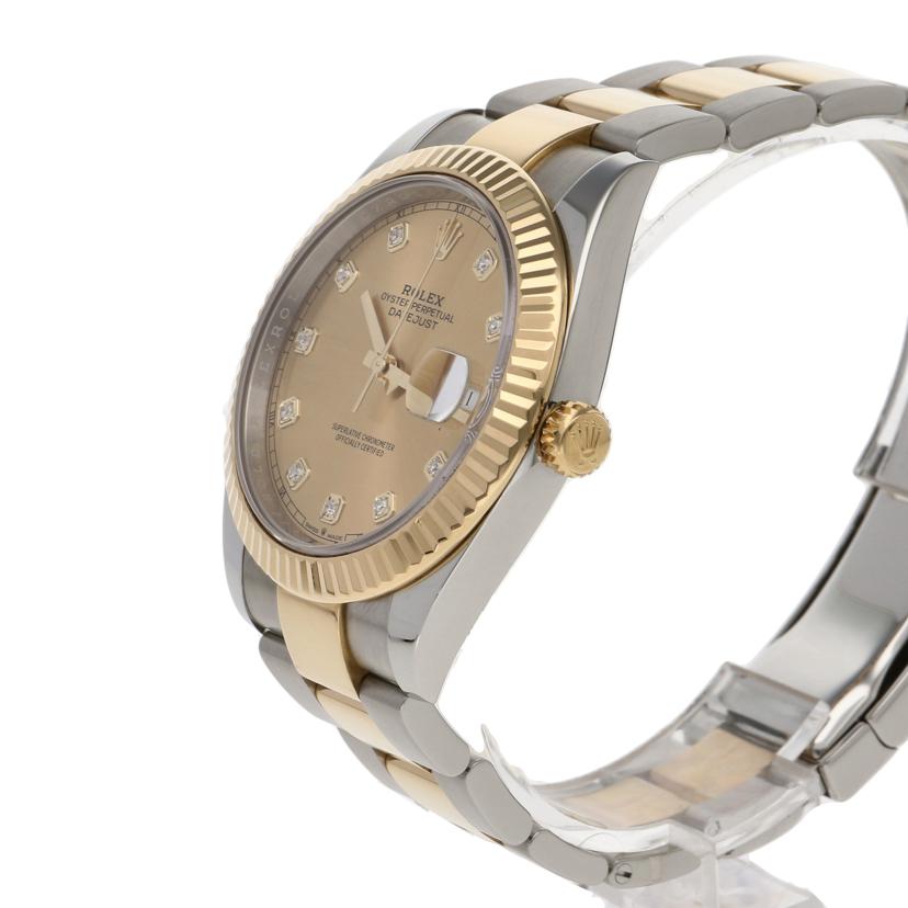 ROLEX ロレックス ランダムシリアル 2020年新ギャラ SS×YG/デイトジャスト41・シャンパン/10Pダイヤ/ランダム番/126333G//3E9*****/Aランク/75