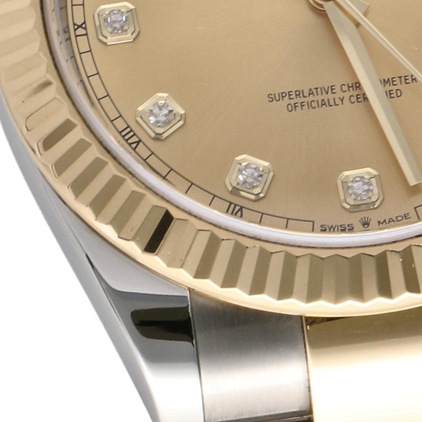 ROLEX ロレックス ランダムシリアル 2020年新ギャラ SS×YG/デイトジャスト41・シャンパン/10Pダイヤ/ランダム番/126333G//3E9*****/Aランク/75