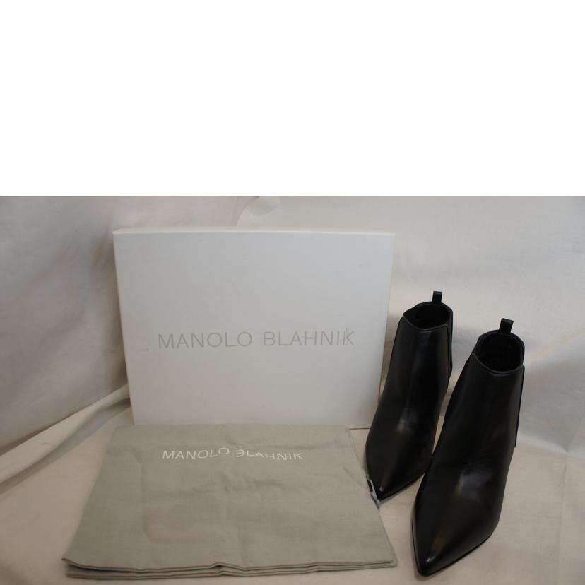 MANOLO BLAHNIK/レザーサイドゴアショートブーツ//ABランク/92